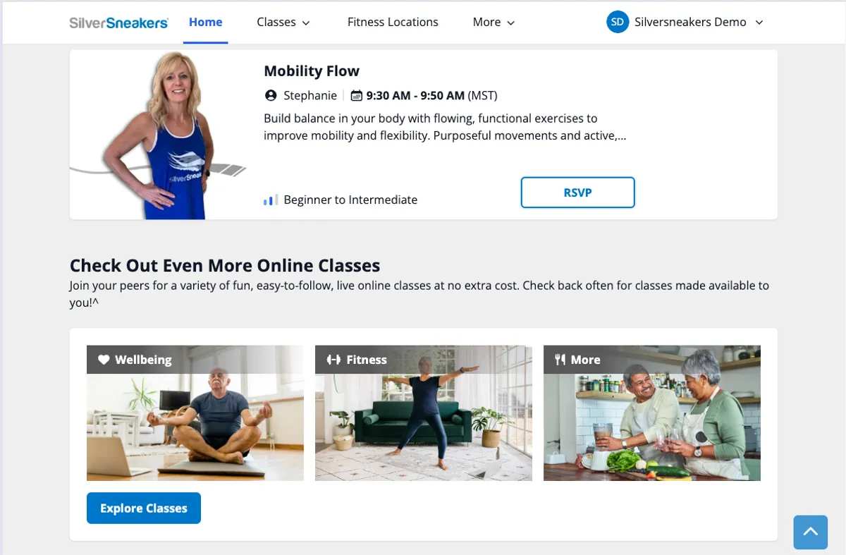 SilverSneakers project screenshot